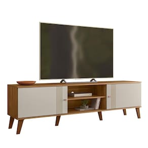 Rack Bancada Para 75 Polegadas 180 Cm Denv Plla Nature Off White
