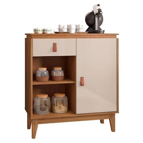 Aparador Balcão Cantinho Do Café Dália C14 Off White-cedro - Mpozenato