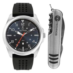 Kit Technos Masculino Militar Prata - 2115tvl/k2a 2115tvl/k2a