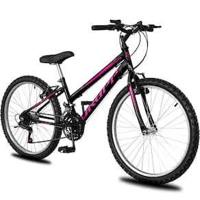 Bicicleta Aro 26 Infantil Feminina 18 Vel Marchas Dropp Sport Freio V-brake - Preto+rosa - único Preto+rosa