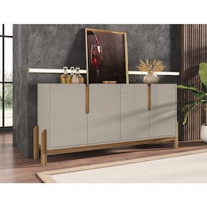 Buffet 4 Portas C/ Prateleiras Lizz 1,70 Off-white/cedro