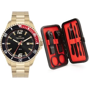 Kit Technos Masculino Racer Dourado - 2115ncm/k1p 2115ncm/k1p