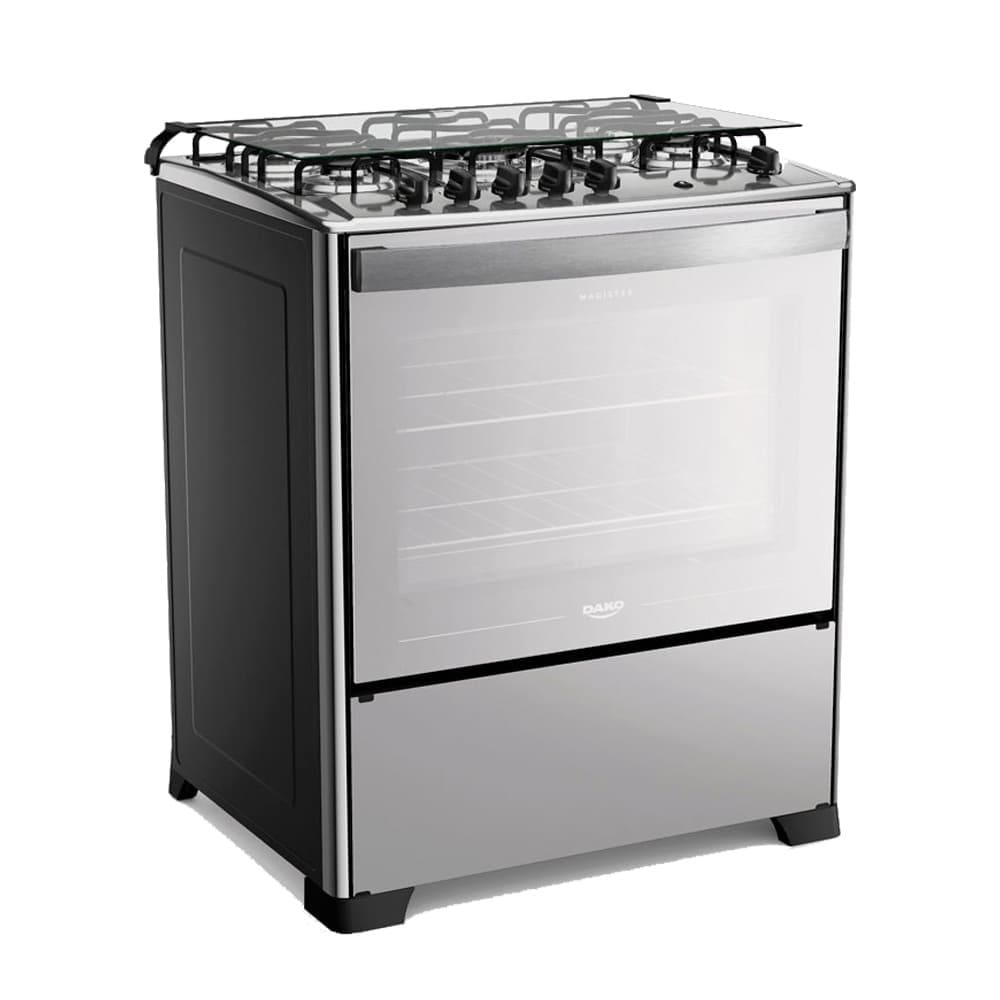 Fogão a Gás Dako Magister Inox Style 5 Bocas Mesa Inox - Bivolt
