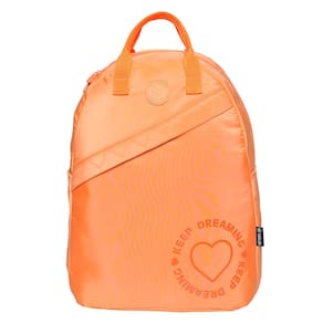 Mochila Escolar Juvenil de Costas Coloridas Escola Passeio Cor:Laranja