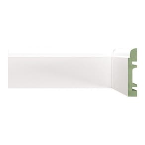 Kit Rodapé de MDF 30 Barras Lisas de 8cm x 2,40m Rende 72 Metros Moldufama Branco