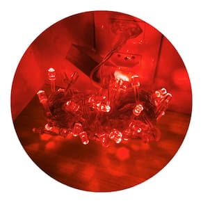 Cordão Com 100 Lampadas Super Led Pisca Pisca 10 Metros 8 Funções Fio Crystal Cor:Vermelho
