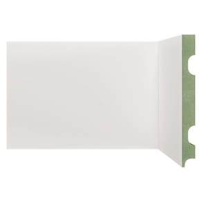 Kit Rodapé de MDF 10 Barras Lisas de 15cm x 2,40m Rende 24 Metros Moldufama Branco