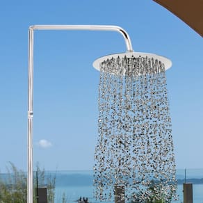 Ducha Externa Beluga Inox Redonda - Acionamento Automático
