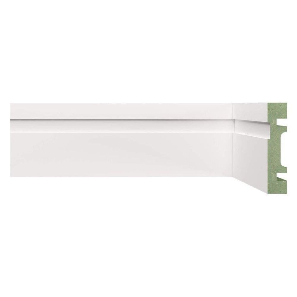 Kit Rodapé de MDF 15 Barras Frisadas de 7cm x 2,40m Rende 36 Metros Moldufama Branco