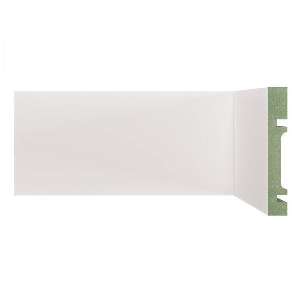 Kit Rodapé de MDF 40 Barras Lisas de 10cm x 2,40m Rende 96 Metros Moldufama Branco