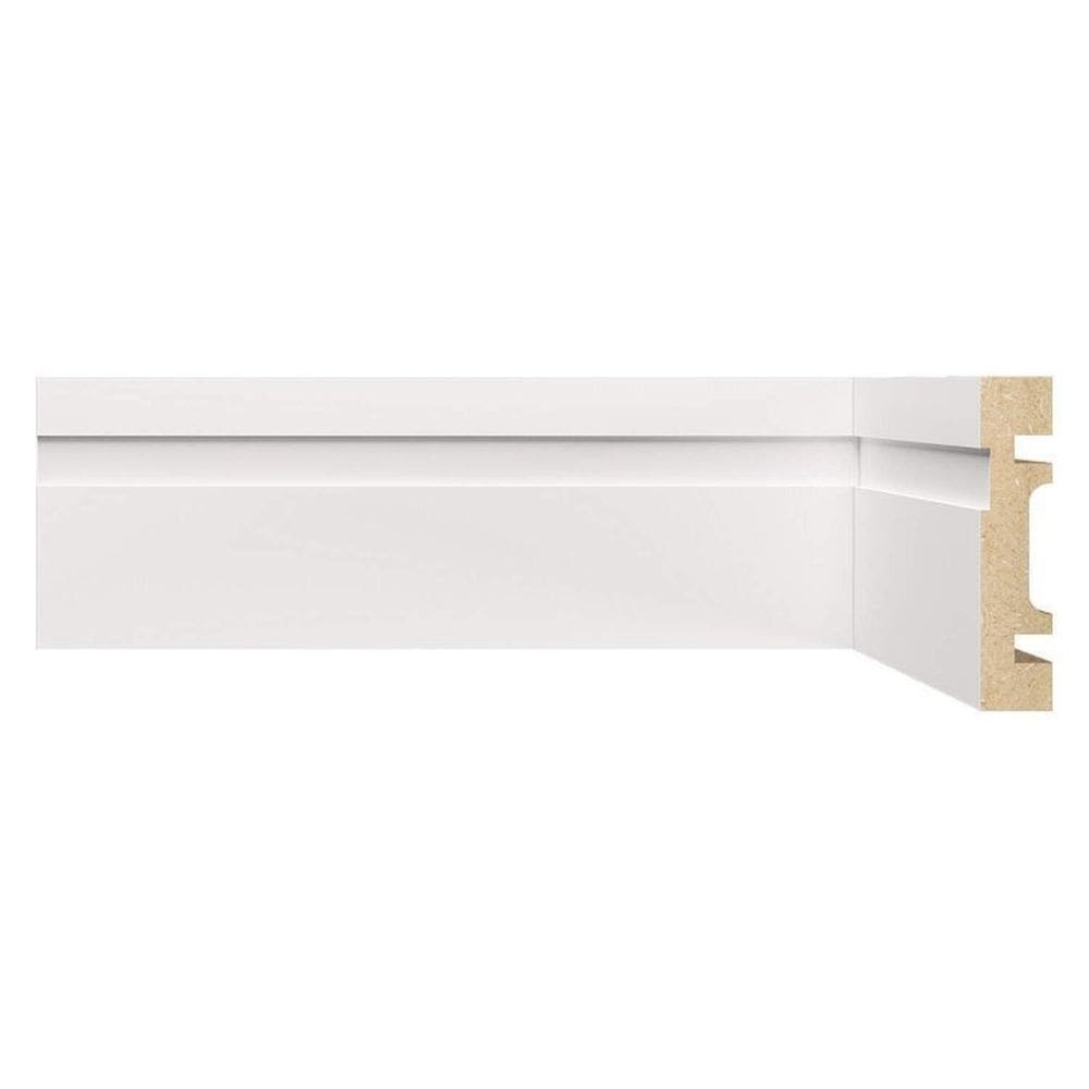 Kit Rodapé de MDF 3 Barras Frisadas de 7cm x 2,40m Rende 7,2 Metros Moldufama Branco