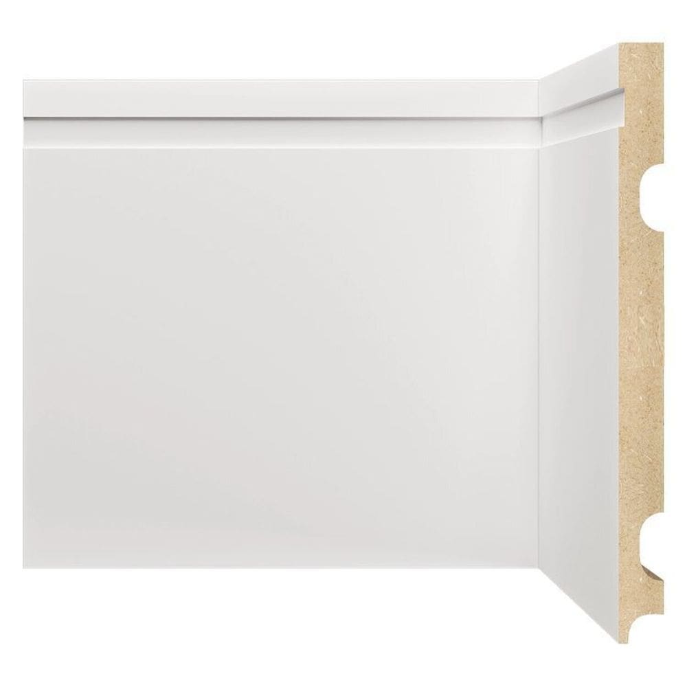 Kit Rodapé de MDF 10 Barras Frisadas 20cm x 2,40m Rende 24 Metros Moldufama Branco