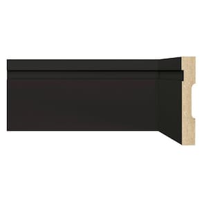 Kit Rodapé de MDF 5 Barras Frisadas de 10cm x 2,40m Rende 12 Metros Moldufama Preto