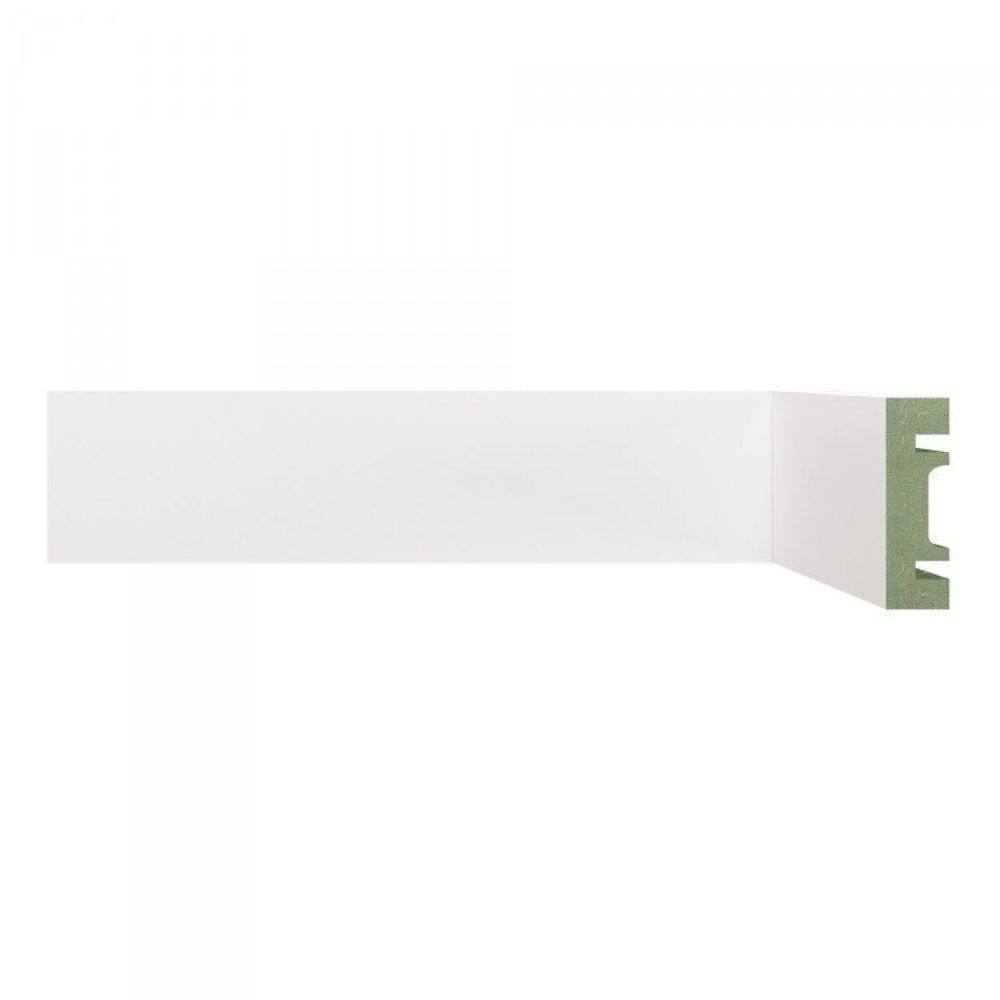 Kit Rodapé de MDF 30 Barras Lisas de 5cm x 2,40m Rende 72 Metros Moldufama Branco