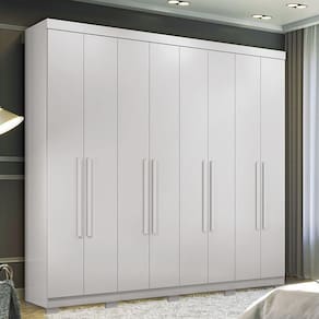 Guarda Roupa 8 Portas E 4 Gavetas Com Pés Master New Santos Andirá Branco