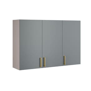 Armário Aéreo Essence 3 Portas 120cm 100% Mdf - Itatiaia Fendi-gris