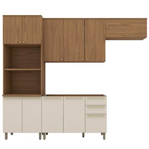 Cozinha Modulada 4 Pecas 272 cm Requinte Nature Nature Areia Henn