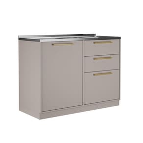 Balcão 1 Porta 3 Gavetas 120cm Com Pia Inox E Dobradiças Slow Motion Essence - Itatiaia Fendi