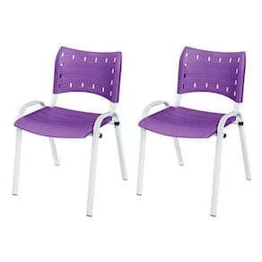 Cadeira Iso Base Branco Igreja, Escola, Escritório - Violeta Kit 2 Peças