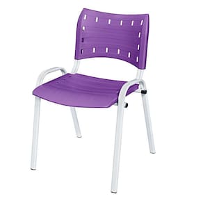 Cadeira Iso Base Branco Igreja, Escola, Escritório - Violeta Kit 1 Peça