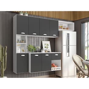 Kit Armário De Cozinha Mila Aéreo Com 7 Portas E 1 Gaveta