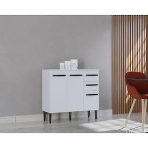 Balcão 3 Portas E 2 Gavetas Cozinha Armário Compacto 90cm