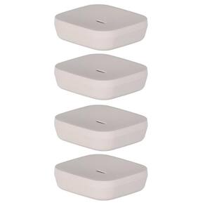 4x Saboneteira de Pia Bancada Lavabo Banheiro Ou Aura Bege