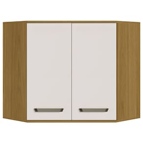 Armário Aéreo de Canto Oblíquo 80cm Rita Freijó/Off Acetinado Z44 - Mpozenato