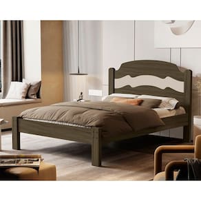 Cama Iris 1.4 Casal Castanho/Off White – VJ Móveis