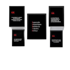 Composição 5 Quadros Motivacionais Fórmula Sucesso