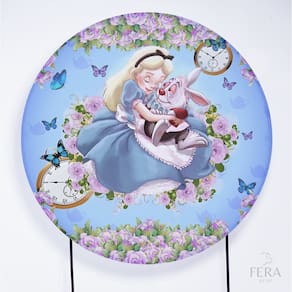 Painel de Festa Retangular Alice no Pais das Maravilhas de 6,00x3,00m - Fera Print