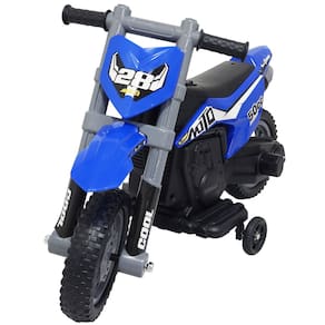 Mini Moto Cross Infantil Elétrica 6V Recarregável Triciclo Criança Azul Bivolt Brinqway Bw233