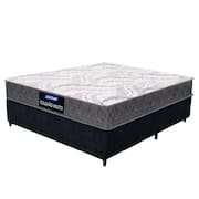 Cama Box Casal Gazin Colchão Com Espuma 138x188x55cm Camboriu Marrom-Suporta Até 120 Kg Por Pessoa