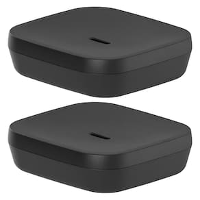 2x Saboneteira de Pia Bancada Lavabo Banheiro Ou Aura Preto
