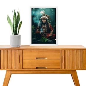 Quadro Umbanda Caboclo Tupã 45X34Cm
