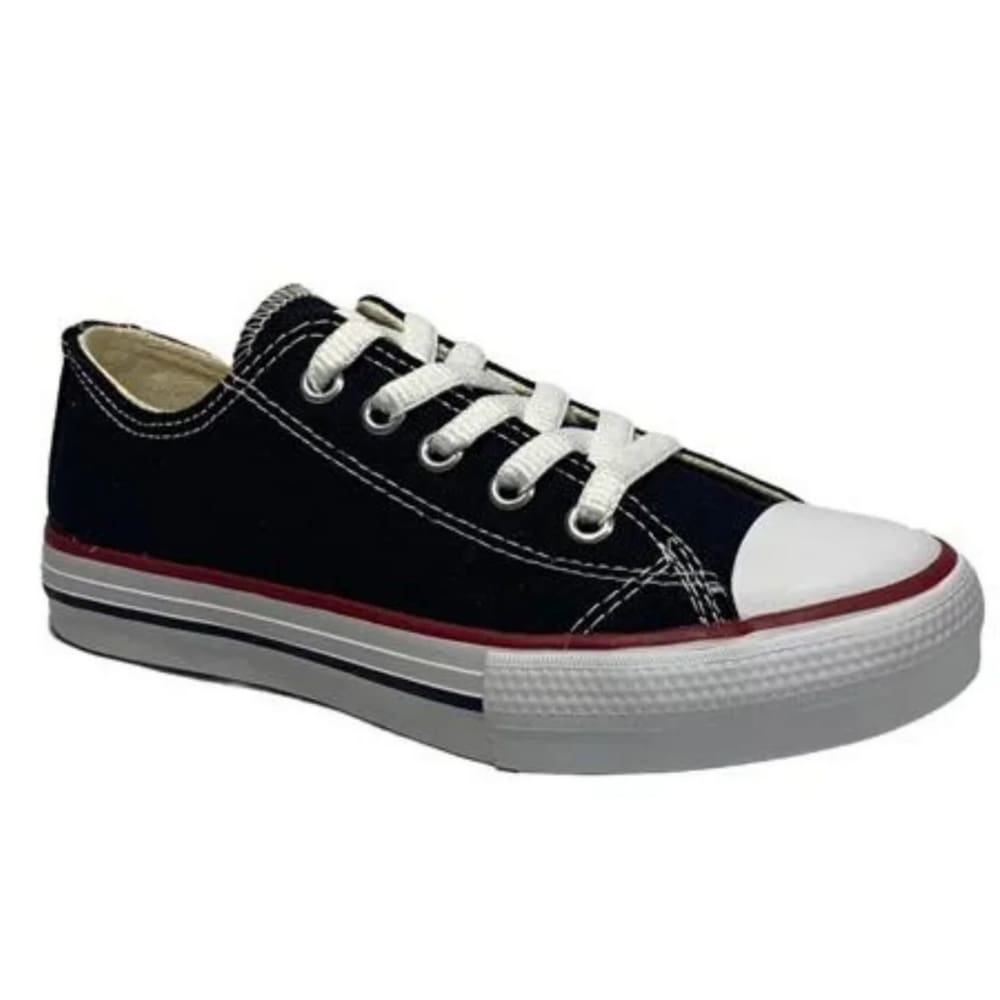 Tênis Box 200 Cadarços Casual Masculino Preto Vermelho