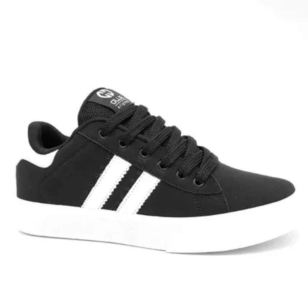 Tênis Street Ollie Infantil Estilo Conforto Masculino Preto