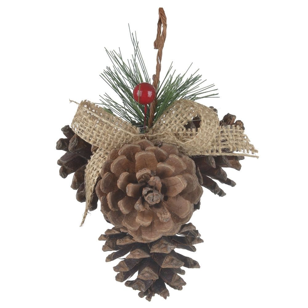 Enfeite Natalino Pinha D&A Marrom 10cm