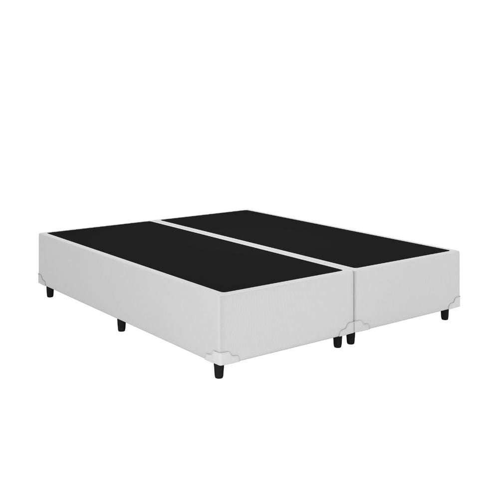 Base Box Queen Bipartido Corino Branco 158x198 Blindado