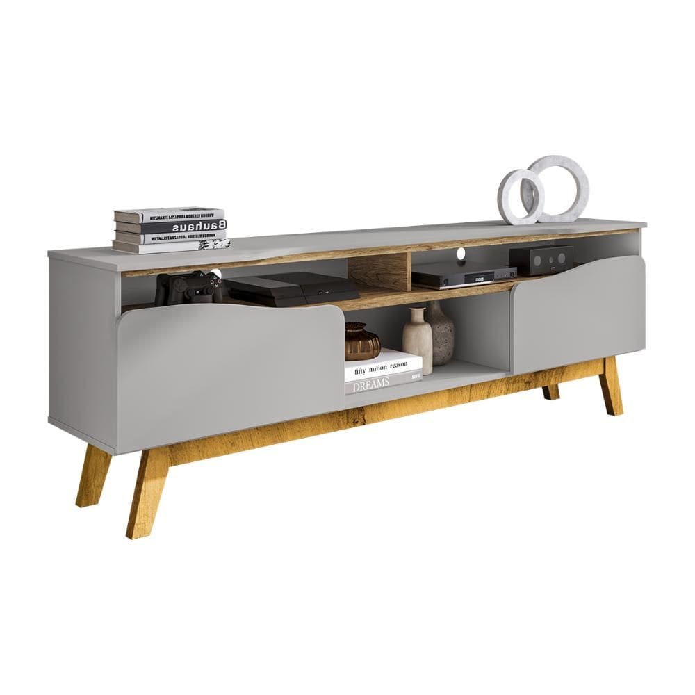 Rack Ilhabela TV 75 Polegadas com 2 Porta Pés Madeira Maciça