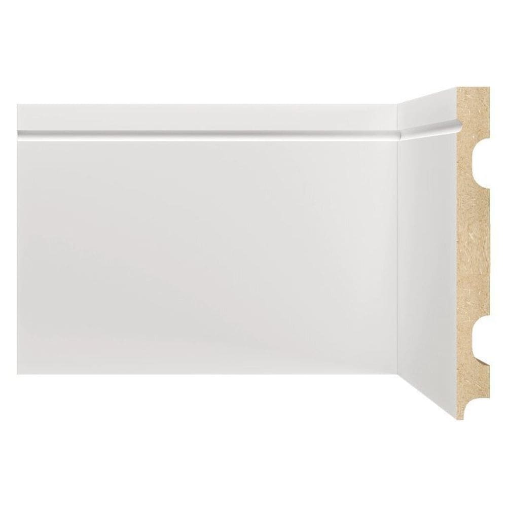 Kit Rodapé de MDF 30 Barras Frisadas de 15cm x 2,40m Rende 72 Metros Moldufama Branco