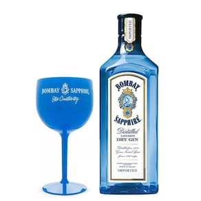 Kit Gin Bombay Sapphire 750ml + Taça de Acrílico 570ml