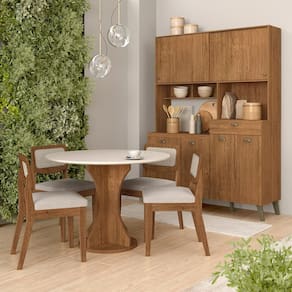 Conjunto Cozinha Tiana E Mesa Linares Frej/off/bouclé Off - M.a