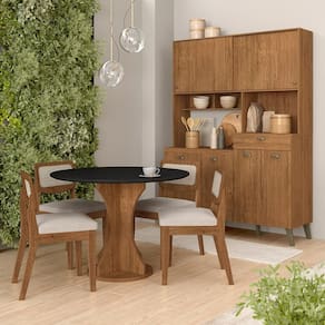 Conjunto Cozinha Tiana E Mesa Linares Frej/pto/bouclé Off - M.a