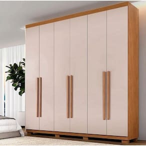 Guarda Roupa Moscou 6 Portas Cinamomo/off - Benetil