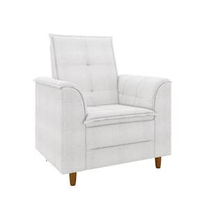 Poltrona Decorativa Estofada Confortável Sala Isis Bouclê Cor:off White