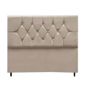Cabeceira Estofada Cama Box King 195 Cm Suede Nina Cor:bege