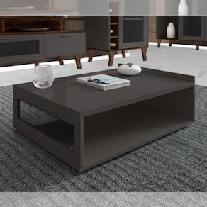 Mesa De Centro Decorativa Em Mdf Para Sala De Estar Liverpool Cor:cinza Régio