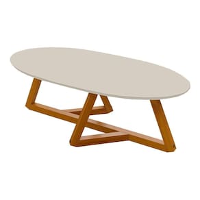 Mesa De Centro Sala De Estar Classic 90 Cm Off White Nature Tebar Off White Nature
