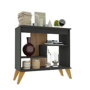 Aparador 6209 72cm 2 Prateleiras Flex Cinza/Freijo - Indekes